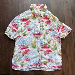 Women's Wrangler Retro Cowgirl Camp button up Shirt Size Large Desert Scene